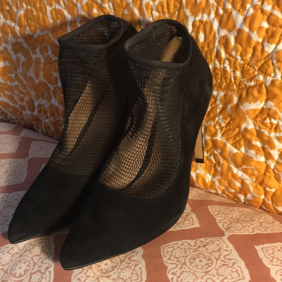 Leith netted stiletto black suede heels sz 6.5 - Picture 2 of 10
